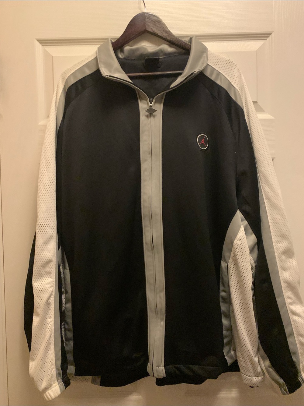 Vintage Jordan NWOT Y2K Full-Zip Jacket-Black Gray White Mesh Jumpman Men’s XXXL